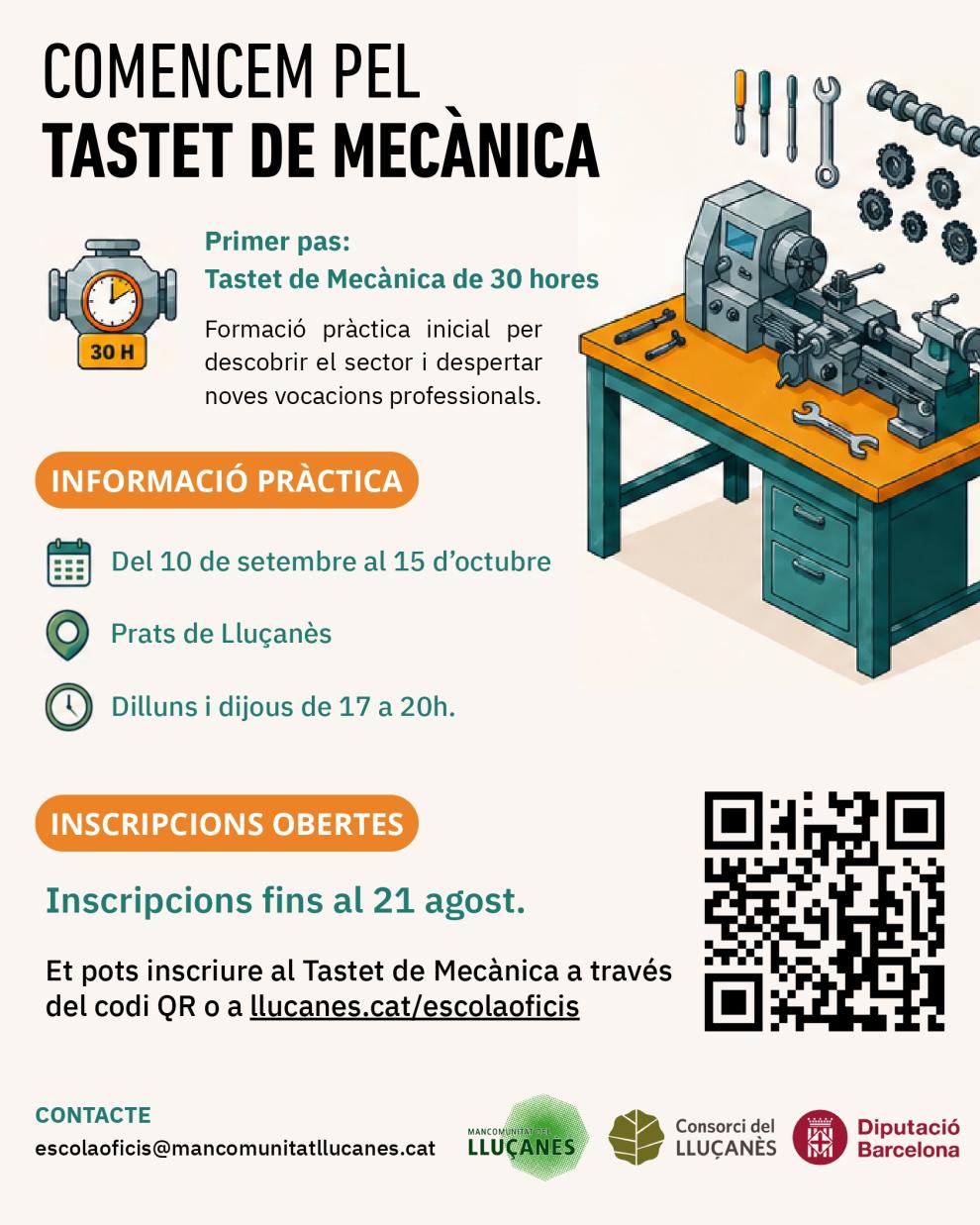 Tastet de Mecànica de 30 hores per a joves a partir de 16 anys